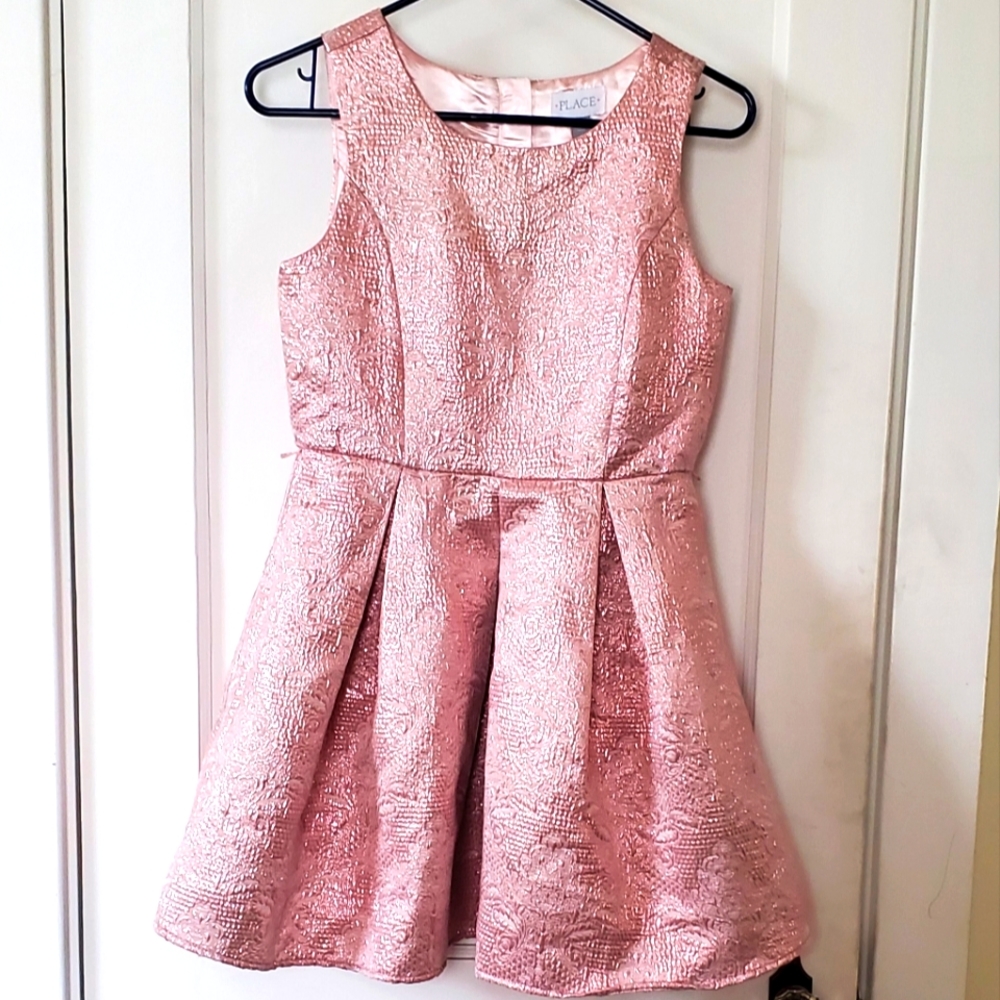 Pink iridescent floral dress